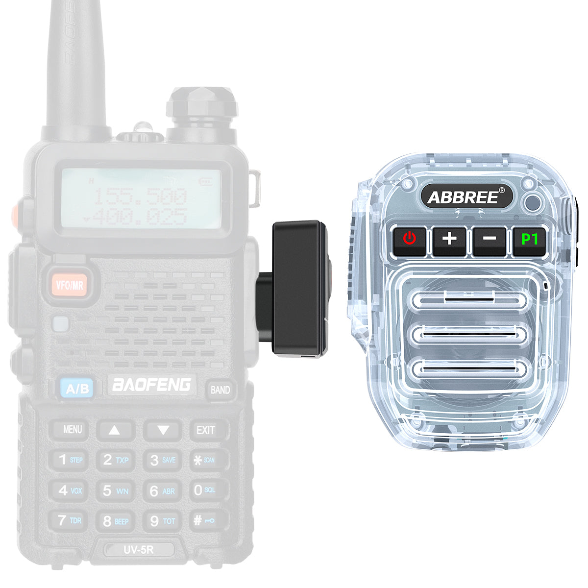 ABBREE Wireless Bluetooth Speaker Microphone Handheld Mic Type-C High Power Baofeng UV-5RH 21 Quansheng UV-K5(8) Walkie Talkie