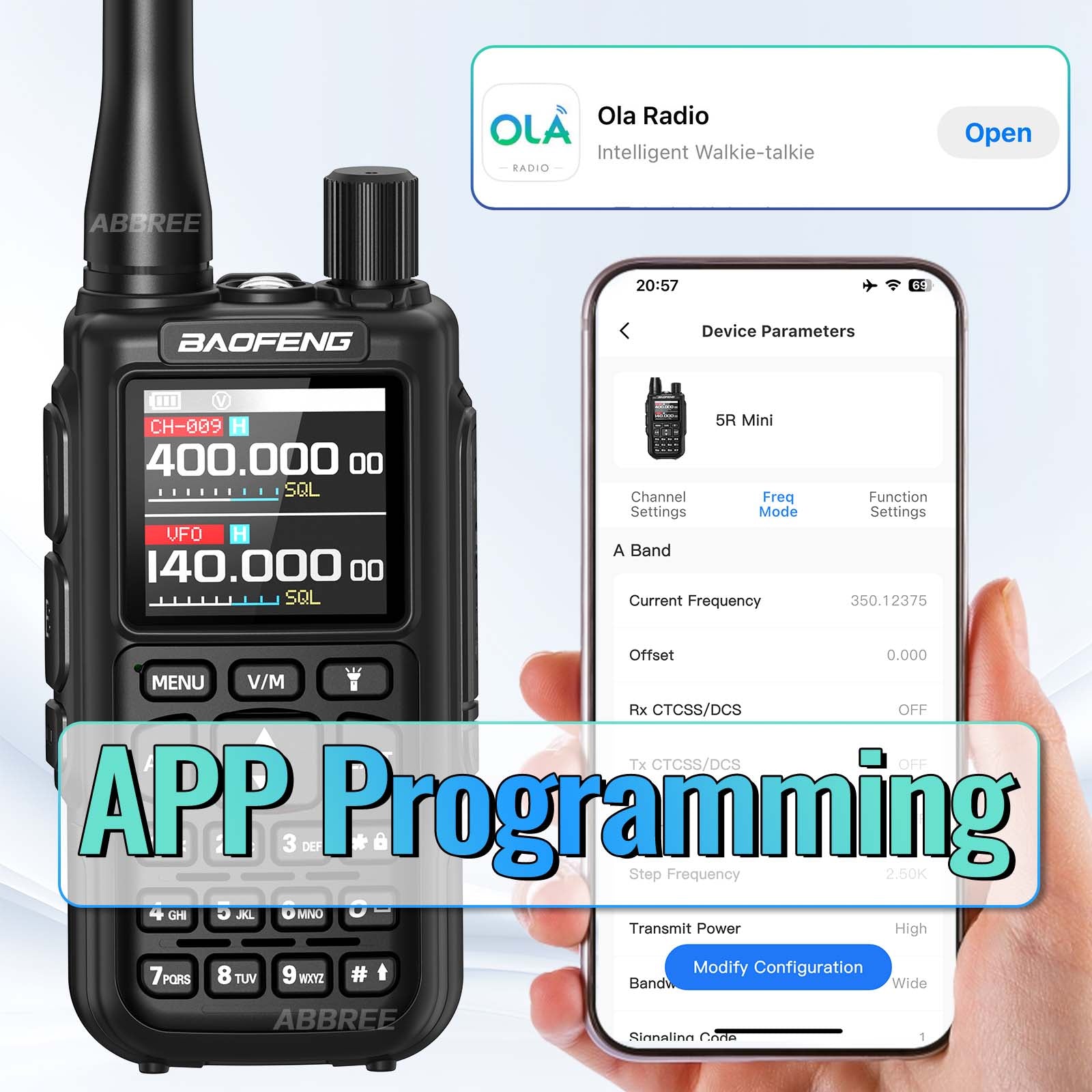 Baofeng Mini 5 Walkie Talkie Upgrade 5R Mini Bluetooth Programming Wireless Copy Frequency Full Band Type-C Long Range Ham Radio