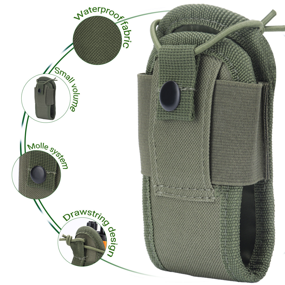 Tactical Walkie Talkie Pouch Oxford Molle Radio Pouch Holder Pocket Portable Outdoor Hunting Sports Waist Bag Interphone Holster