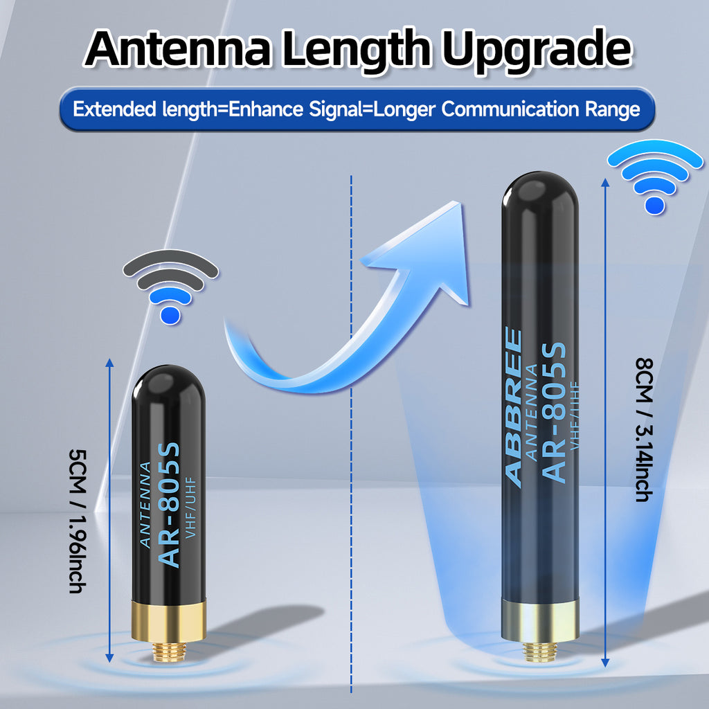 ABBREE AR-805 PLUS Walkie Talkie Antenna SMA-Female High Gain Dual Band For Baofeng UV-5R AR-152 PRO UV-21 PRO Ham Radio
