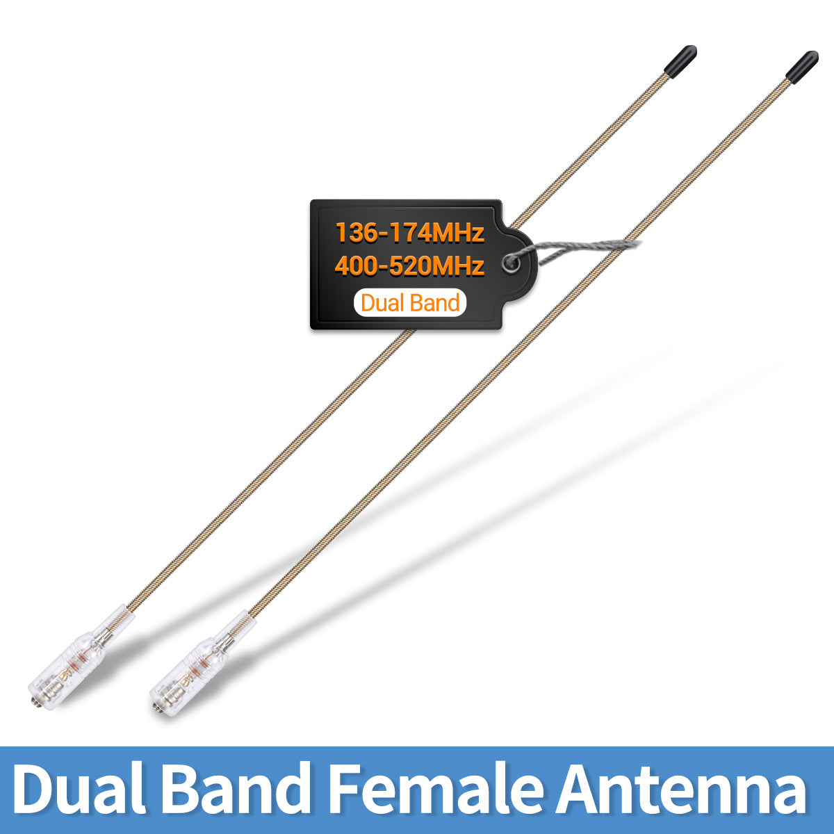 ABBREE AR-771 SMA-Female Dual Band Antenna 144/430MHz High Gain Soft Whip Walkie Talkie Antenna For Baofeng UV-5R UV-9R PRO