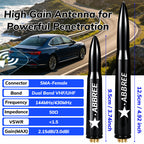 ABBREE AR‑47 Bullet Mini Antenna SMA‑Female VHF UHF 10W High‑Gain For Baofeng Quansheng Handheld Radio