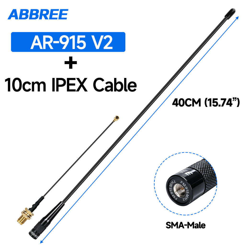 ABBREE AR-915 V1 V2 915MHz High Gain Omni Antenna SMA Male UHF Long Range for LoRa IoT Module Indoor Outdoor Communication