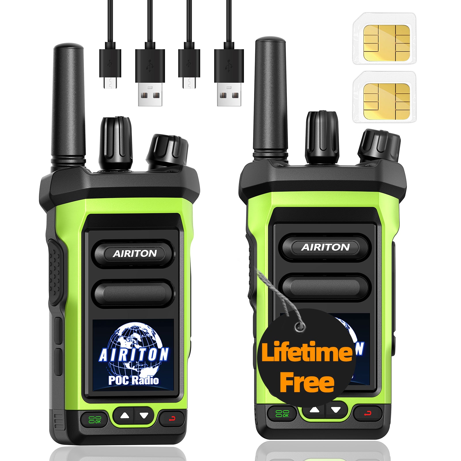 AIRITON AI-350 4G PoC Walkie Talkie with Group-Switch Knob & USB-C Charging
