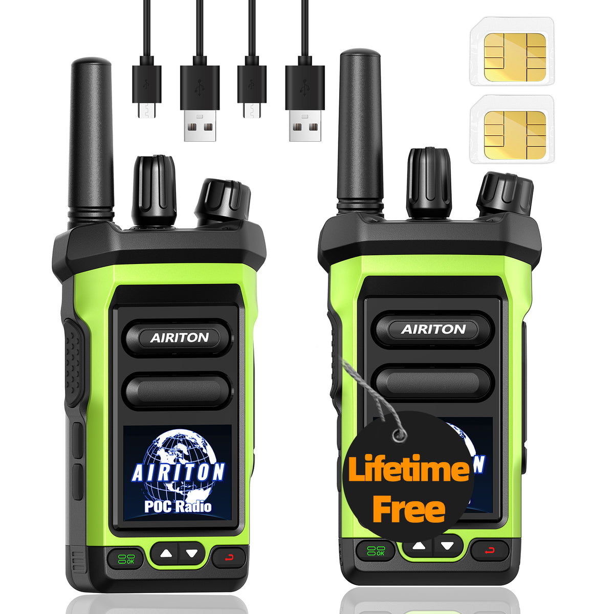 AIRITON AI‑350 4G POC Handheld Walkie Talkie Push-to-Talk over Cellular Fast Charge Group Select Call for Team Fleet Outdoor Use
