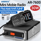 ABBREE AR-7600 V1 V2 Mini Mobile Radio Multi Band FM AM VHF UHF Wireless Copy Frequency Long Range V2 Add GPS With Speaker Mic