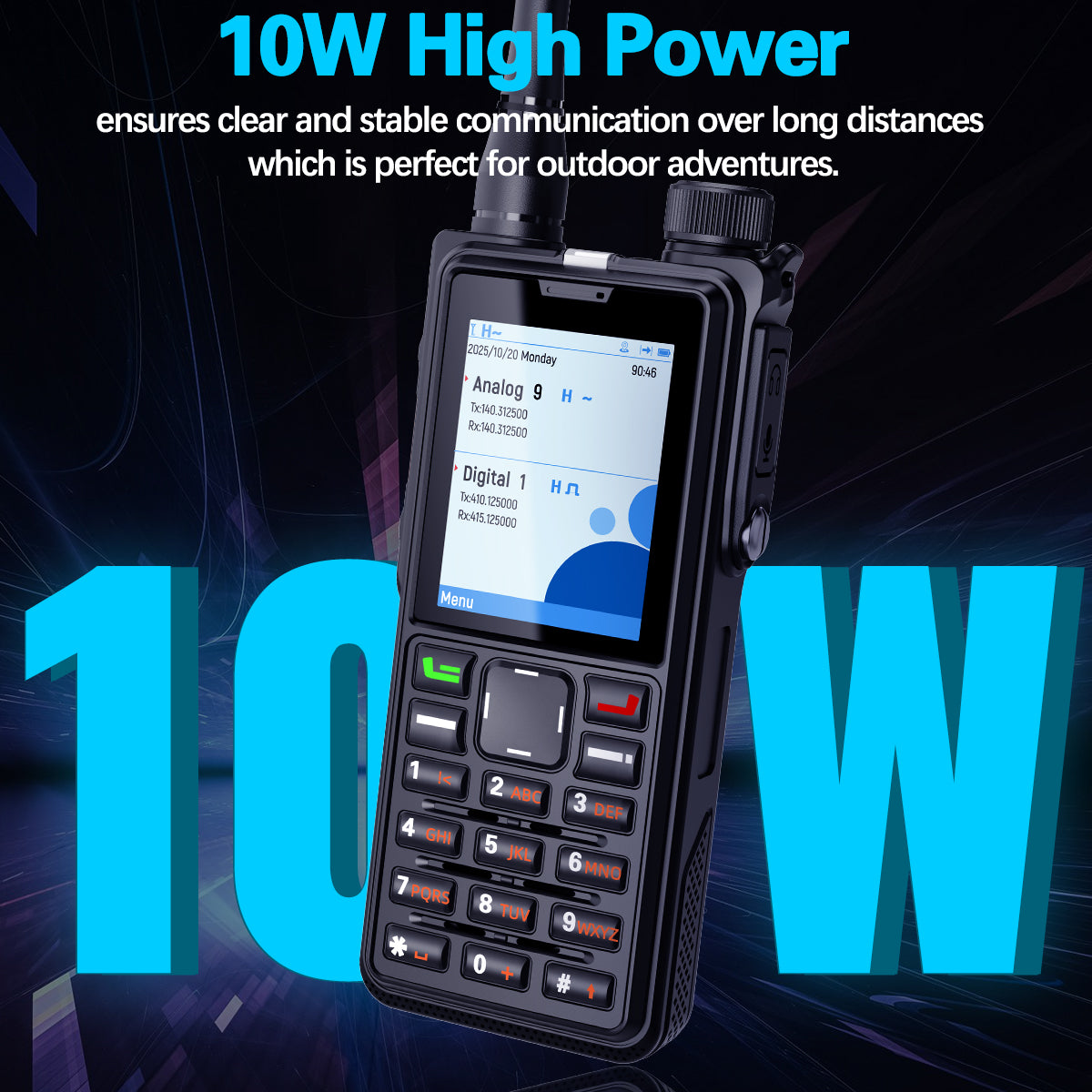 ABBREE AR-880 DMR Digital Walkie Talkie 10W IP67 Waterproof Dual Mode Analog Dual Band AES256 Dual Time Slot SMS VOX Ham Radio