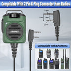 ABBREE AR-158 Rechargeable Walkie Talkie Microphone Speaker Volume Adjust Type-C Charging for Baofeng UV 5R MINI Quansheng UV K5