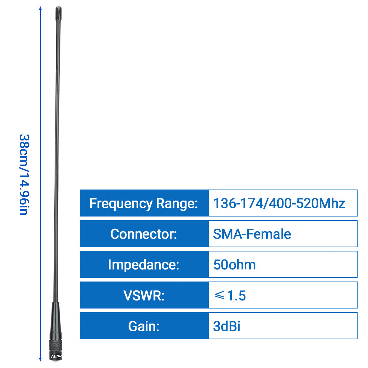 ABBREE AR-771 PRO SMA-Female VHF UHF Dual Band Antenna For Walkie Talkie Baofeng UV-5R UV-21 k6 Quansheng UV K5 (8) Ham Radio