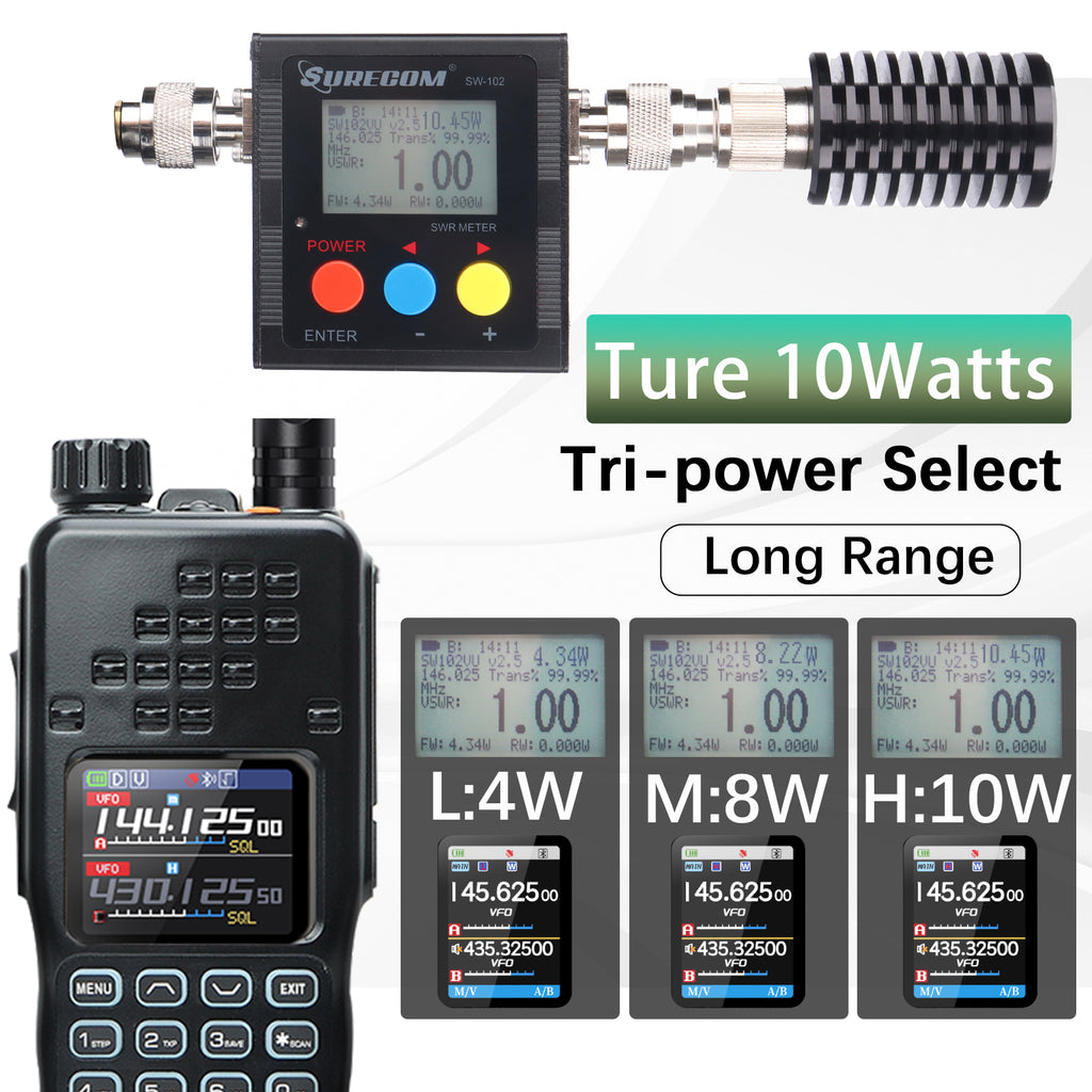 BAOFENG AR-152 PRO GPS Walkie Talkie Long Range Bluetooth Programming 10W Multi Band 12000mAh Tactial 1000CH Two Way Ham Radio