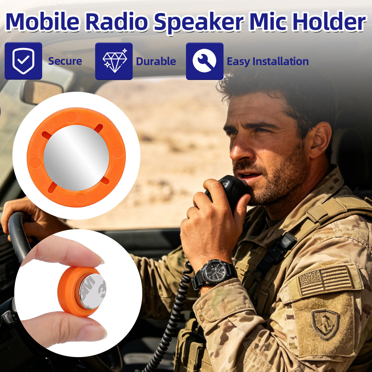 ABBREE CB Radio Microphone Fixed Bracket Magnetic Mic Mount GMRS VHF UHF Bracket Microphone Holder Portable for Car Mobile Radio