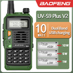 BAOFENG UV-S9 Plus V2 10W Powerful Handheld UHF VHF Dual Band Long Range Waterproof Walkie Talkie Ham Two Way Radio