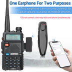 ABBREE Wireless Headset Bluetooth PTT Handsfree Earpiece with for Baofeng UV 5R 82 21 13 17 888S Quansheng UV K5 (8) 5R Plus K6