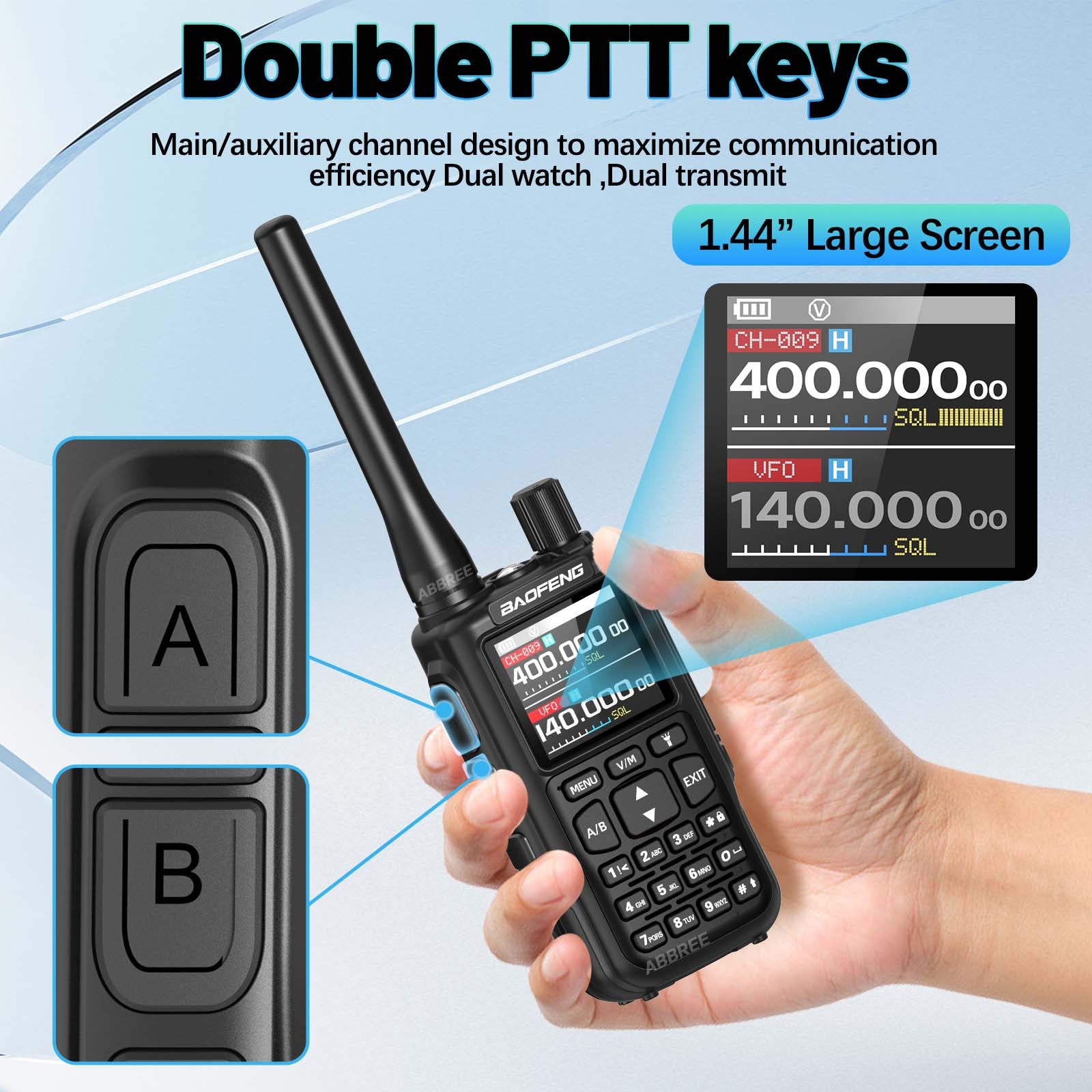Baofeng Mini 5 Walkie Talkie Upgrade 5R Mini Bluetooth Programming Wireless Copy Frequency Full Band Type-C Long Range Ham Radio