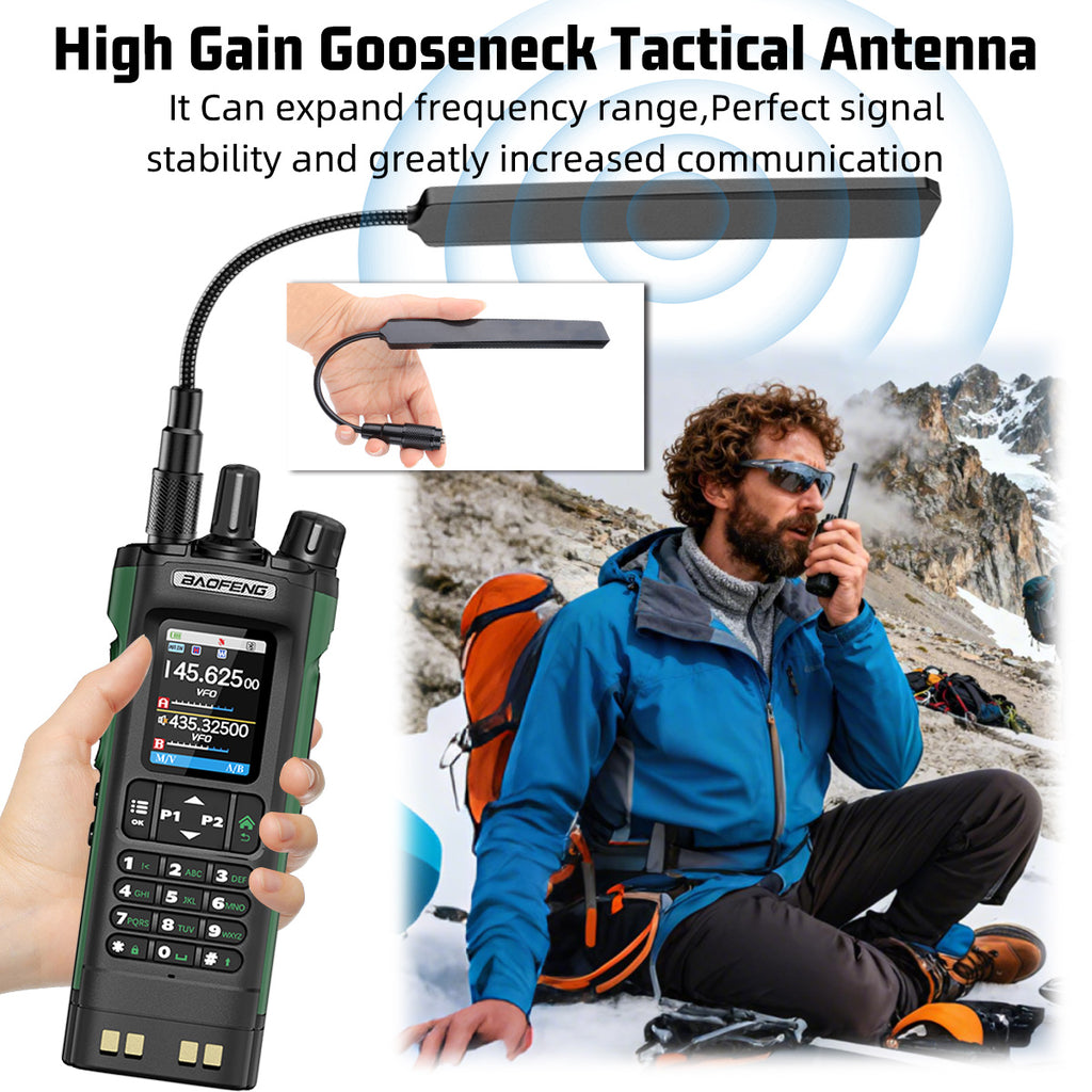 ABBREE AR-188 Gooseneck Tactical Antenna SMA-Female VHF UHF for Baofeng UV-5R MINI UV-5RH 21 PRO QUANSHENG UV-K5 Walkie Talkie