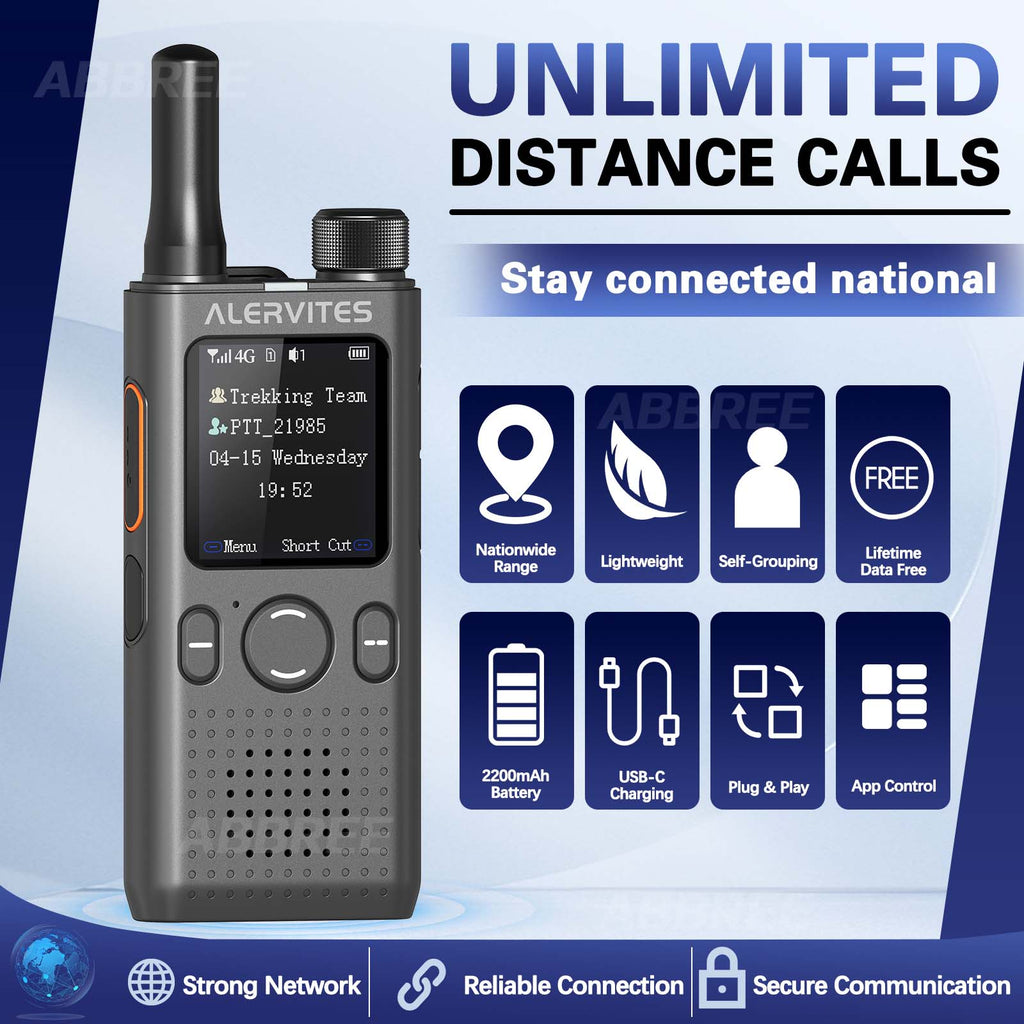 Baofeng AT1 POC Walkie Talkie Free Unlimited Data EU/US Worldwide Communication Phone Group Setting Portable 4G/5G Two Way Radio