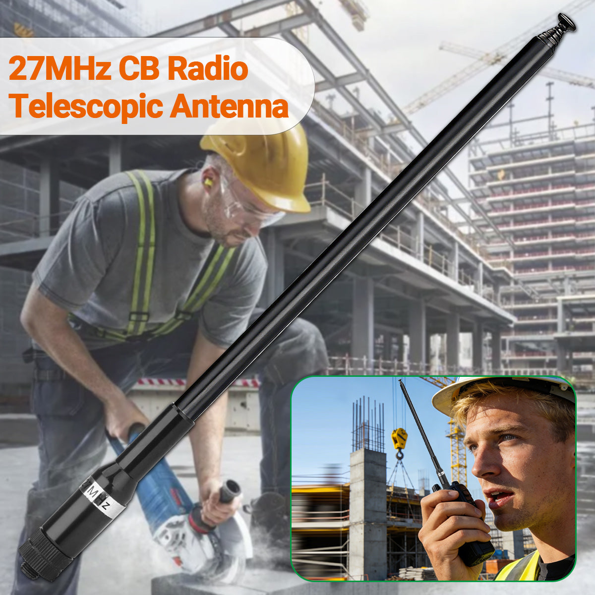 ABBREE CB Radio Antenna 27MHz SMA-Female Telescopic Walkie Talkie For BAJETON BJ-9000 BJ-7800 BJ-8300 Radtel RT-950PRO Radio