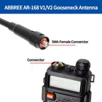 ABBREE Gooseneck Tactical Antenna AR-168 VHF UHF SMA-Female for BAOFENG UV-5R 5RH 13 17 21 PRO QUANSHEGN UV K5 (8) Plus