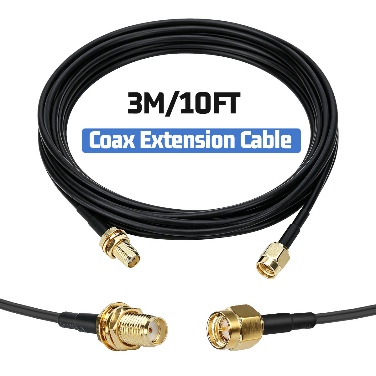 ABBREE SMA Male to Female RG174 Coaxial Extension Cable 3M 5M 10M WiFi Antenna RF Coax Pigtail for Router Network Card