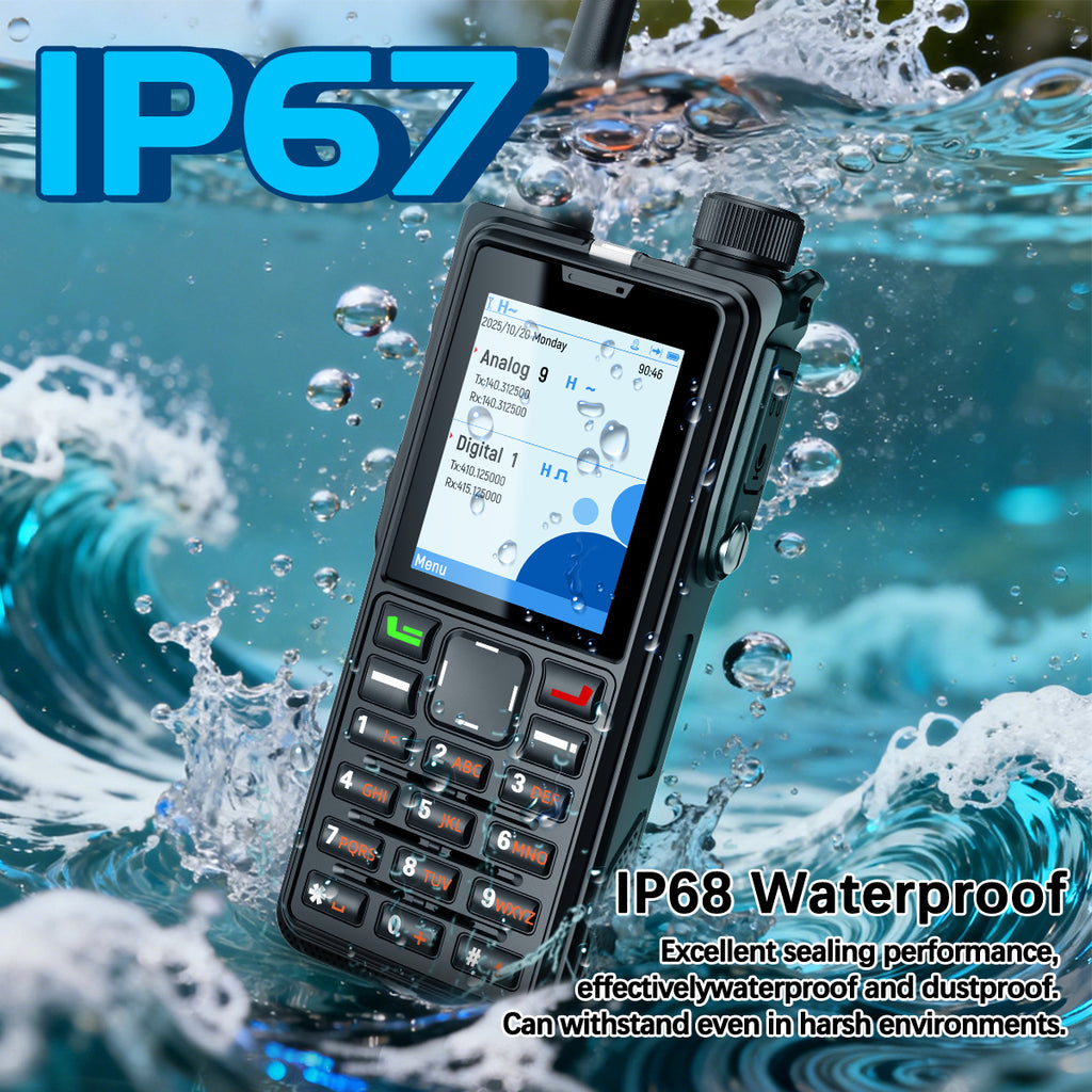 ABBREE AR-880 DMR Digital Walkie Talkie 10W IP67 Waterproof Dual Mode Analog Dual Band AES256 Dual Time Slot SMS VOX Ham Radio