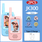 2PCS ABBREE JK300 Children's Video Walkie Talkies Selfie Send Voice Photo Emoticons For Kids Gift Boys Girls JK200 New upgrade