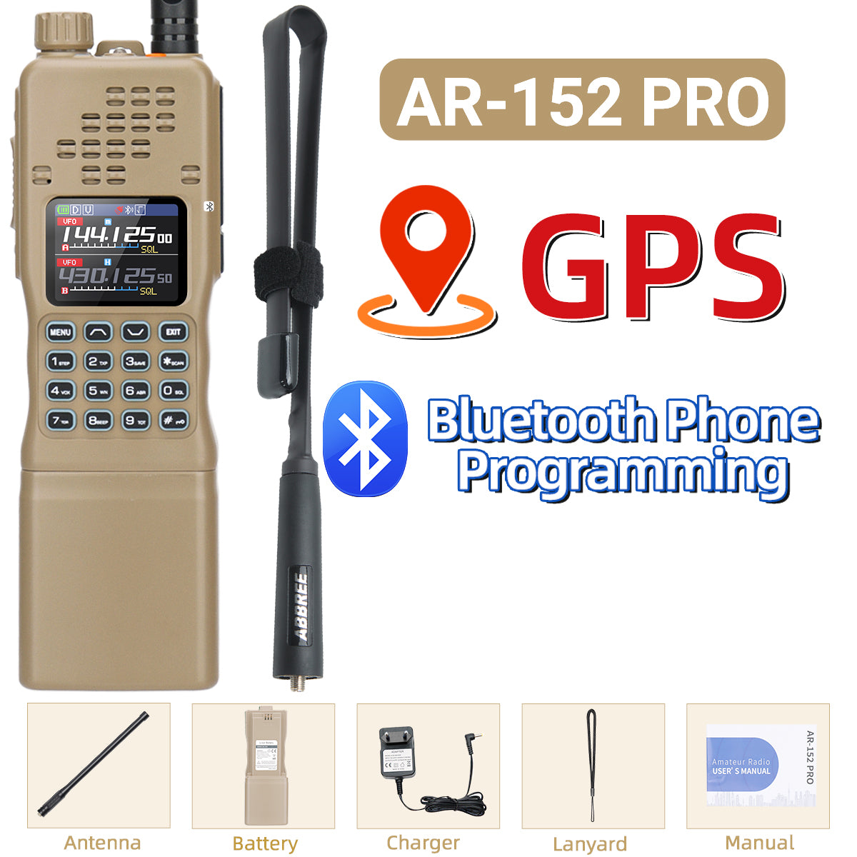 Baofeng AR-152 PRO GPS Ham Radio High Powerful CS Tactical Game Walkie Talkie Long Range Upgraded AR-152 Portable Two Way Radio
