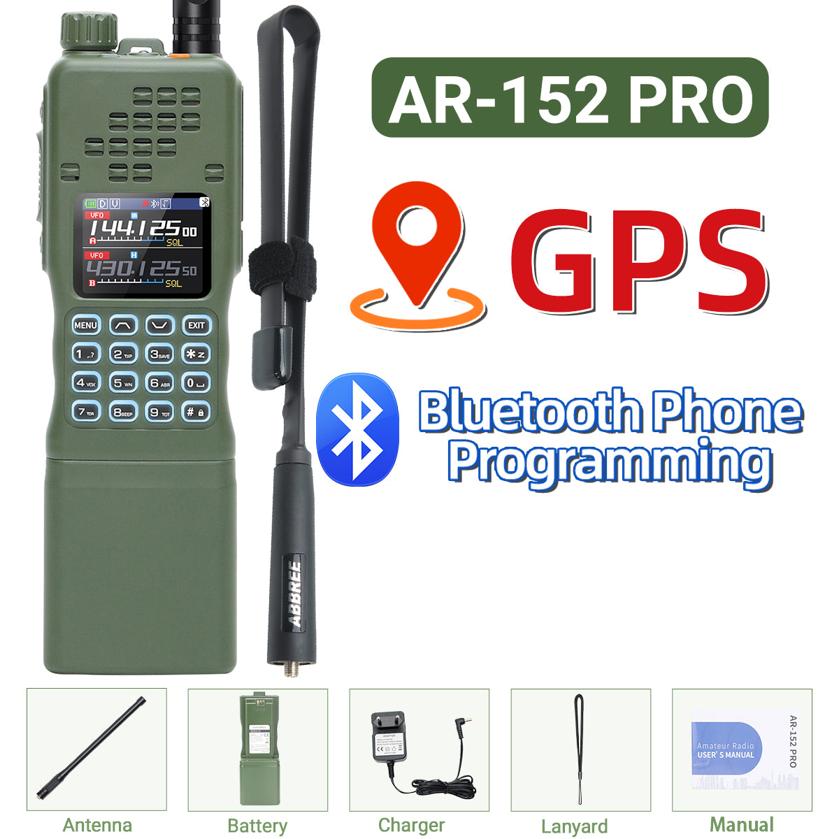 Baofeng AR-152 PRO GPS Ham Radio High Powerful CS Tactical Game Walkie Talkie Long Range Upgraded AR-152 Portable Two Way Radio