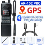 BAOFENG AR-152 PRO GPS Walkie Talkie Long Range Bluetooth Programming 10W Multi Band 12000mAh Tactial 1000CH Two Way Ham Radio
