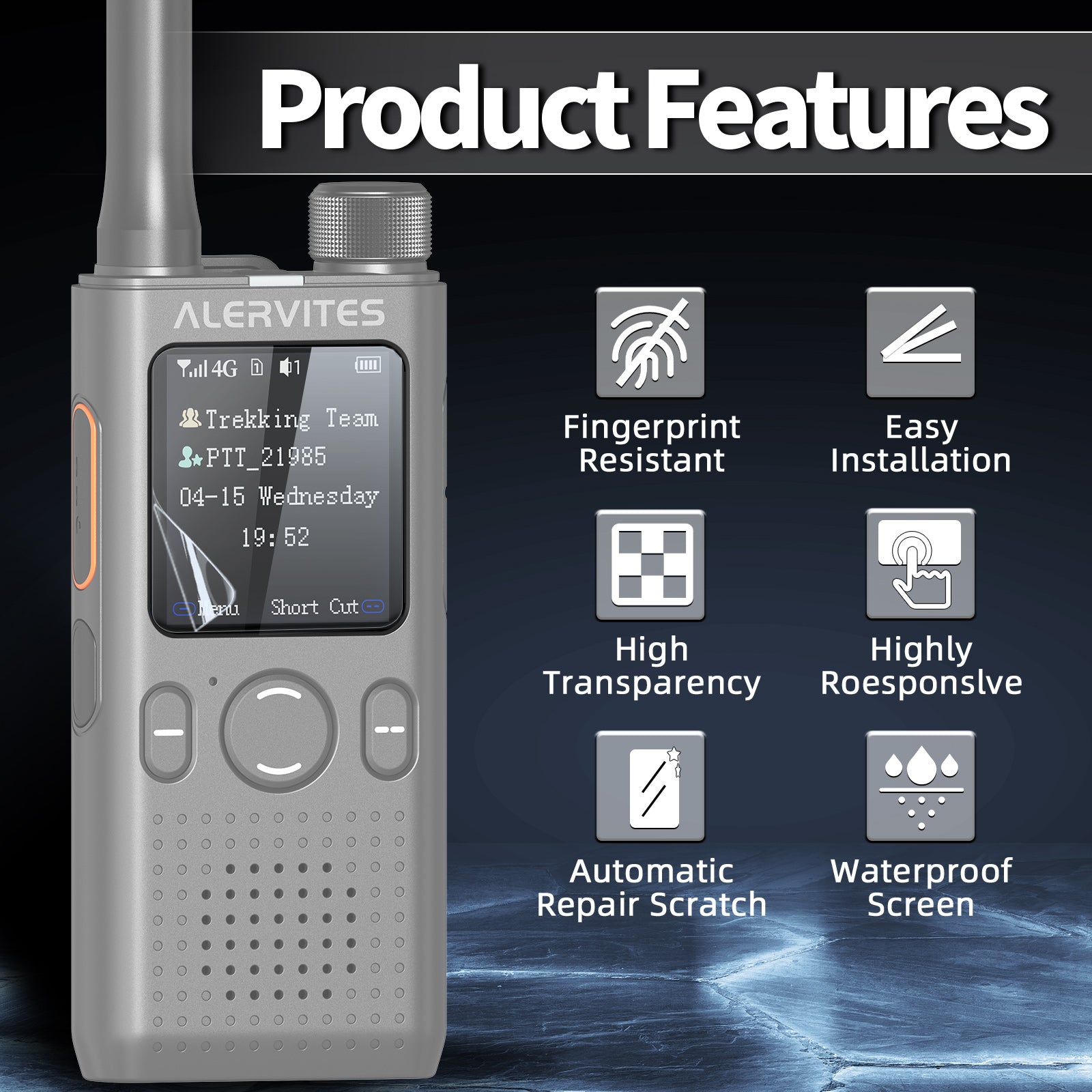 Baofeng AT1 POC Global Talking Walkie Talkie Screen Protector Anti-Scratch Protective Film Radio Accessories For ALERVITES AT-1