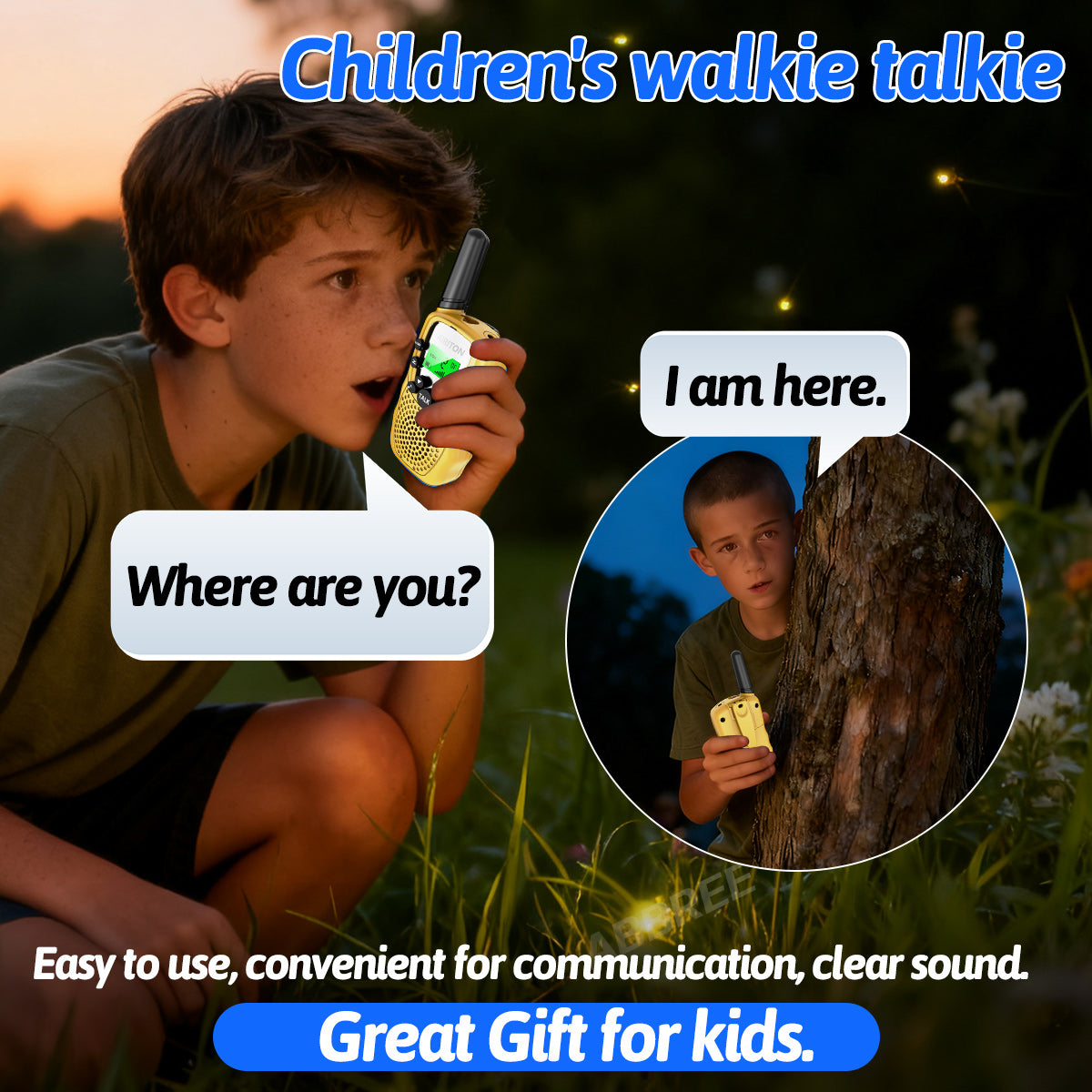2PCS AIRITON T-388 Kids Walkie Talkie PMR/FRS Mini Handheld Transceiver Long Range Birthday Gifts for Outdoor Adventures Hiking