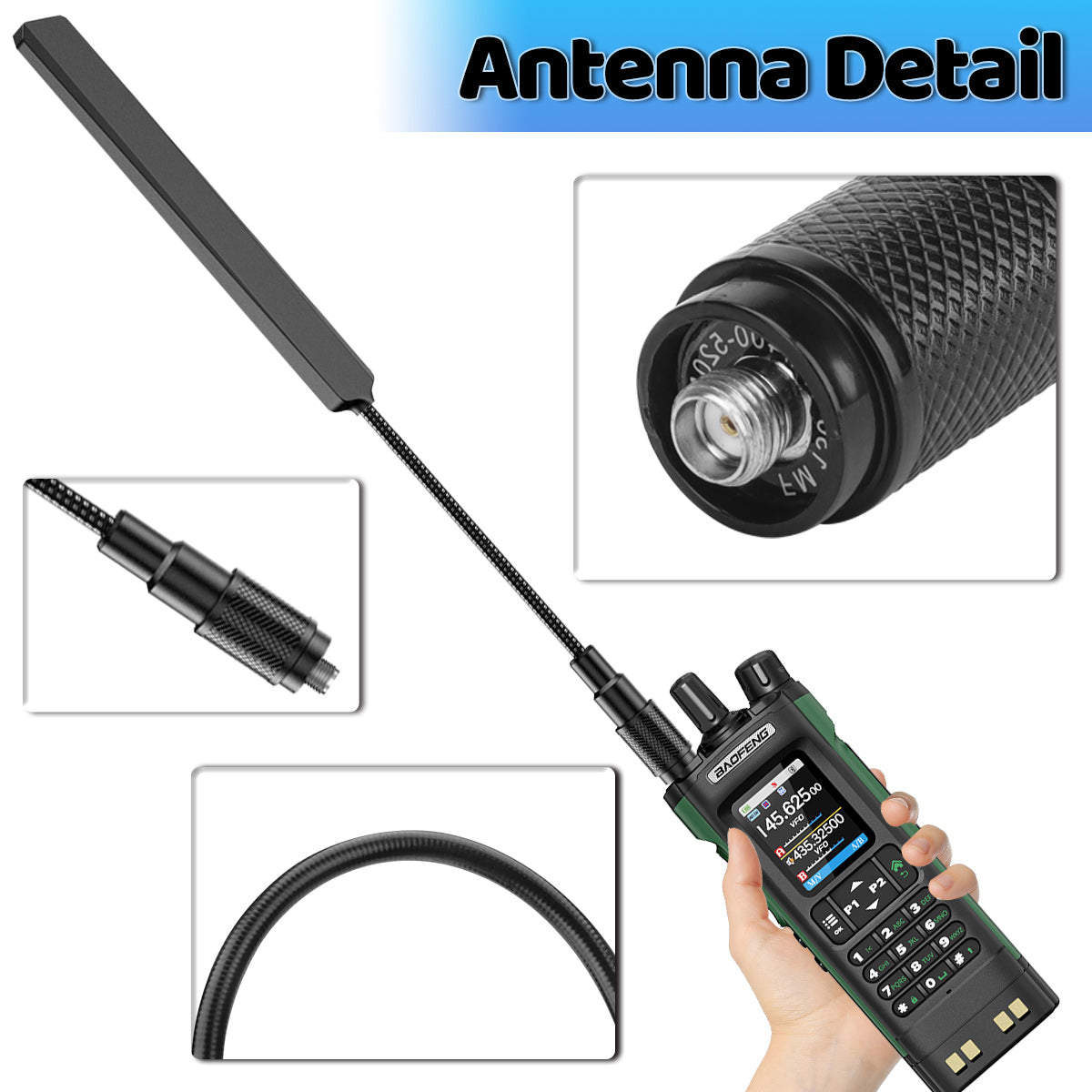 ABBREE AR-188 Gooseneck Tactical Antenna SMA-Female VHF UHF for Baofeng UV-5R MINI UV-5RH 21 PRO QUANSHENG UV-K5 Walkie Talkie