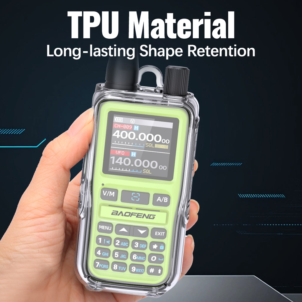 ABBREE Transparent Walkie Talkie Protective Case TPU Material Drop Druable Protection Dustproof Only for UV-5R Mini Radio