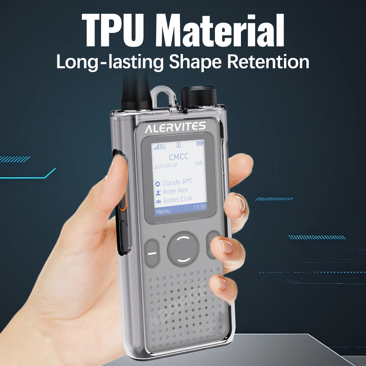ABBREE Transparent Walkie Talkie Protective Case High Quality TPU Material Drop Protection Dustproof for Baofeng AT1 POC Radio