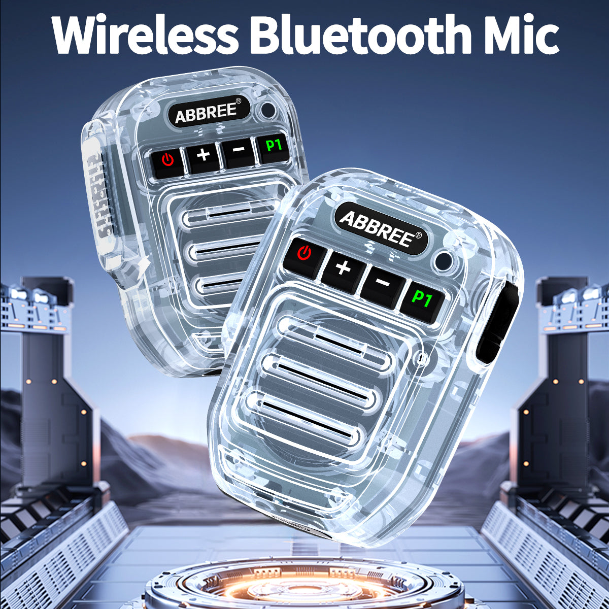 ABBREE Wireless Bluetooth Speaker Microphone Handheld Mic Type-C High Power Baofeng UV-5RH 21 Quansheng UV-K5(8) Walkie Talkie