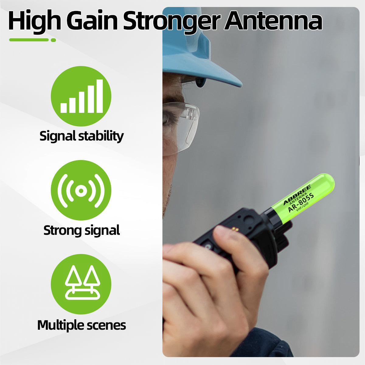 ABBREE AR-805S Mini Walkie Talkie Antenna SMA- Female Dual Band Long Range For Baofeng UV-5R Mini UV-21 PRO UV-32 Two Way Radio