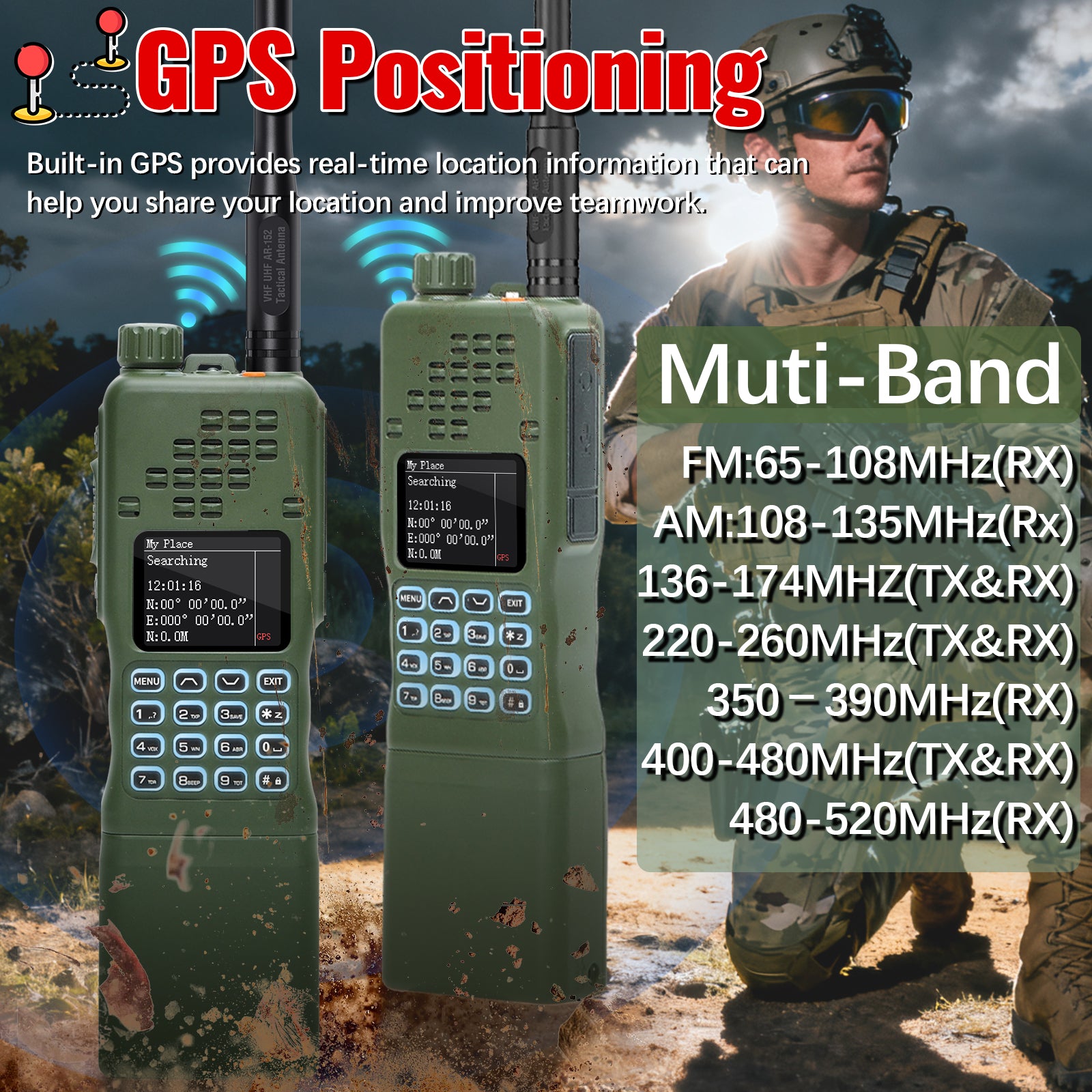 Baofeng AR-152 PRO GPS Ham Radio High Powerful CS Tactical Game Walkie Talkie Long Range Upgraded AR-152 Portable Two Way Radio