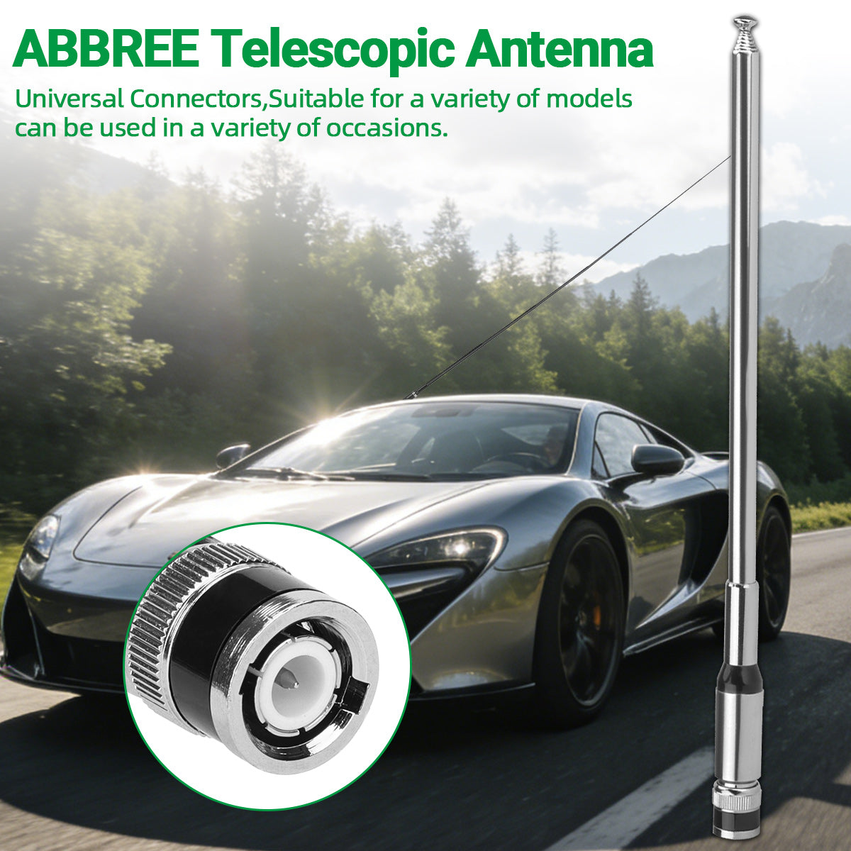 ABBREE 27Mhz CB Radio Antenna BNC Connector Telescopic High Gain Long Range Antenna Compatible with BNC CB Radio Walkie Talkie