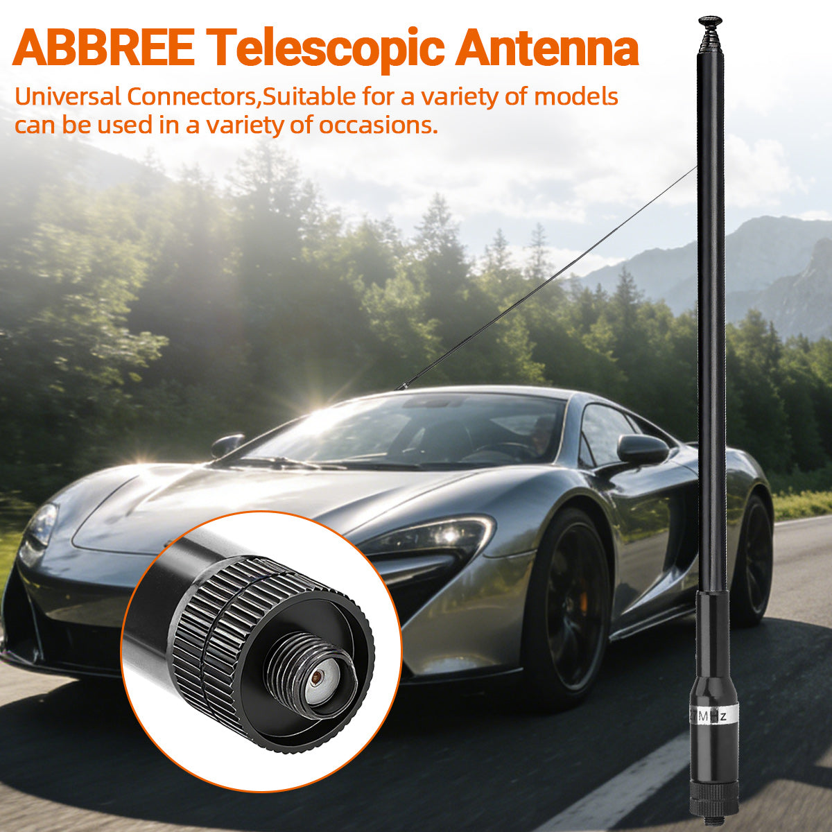 ABBREE CB Radio Antenna 27MHz SMA-Female Telescopic Walkie Talkie For BAJETON BJ-9000 BJ-7800 BJ-8300 Radtel RT-950PRO Radio