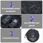 ABBREE UV-5R Mini Walkie Talkie Carrying Bag Dustproof Round Radio Case Camping Couple for Baofeng UV-5R Mini Mini-5 Ham Radio