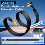 ABBREE Flat SMA Male to Female Window Feedthrough Coaxial Cable No Drilling Antenna Extension Wire for Helium Miner LoRa Gateway