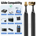 ABBREE Flat SMA Male to Female Window Feedthrough Coaxial Cable No Drilling Antenna Extension Wire for Helium Miner LoRa Gateway