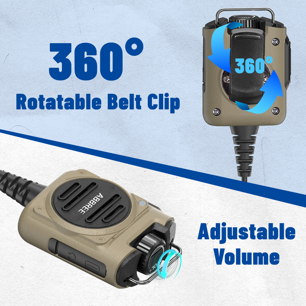 ABBREE AR-158 2 Pin Rechargeable Microphone Mic Adjustable Loud Speaker For Baofeng UV-5R UV-5R Mini UV-21 PRO UV-32 Ham Radios
