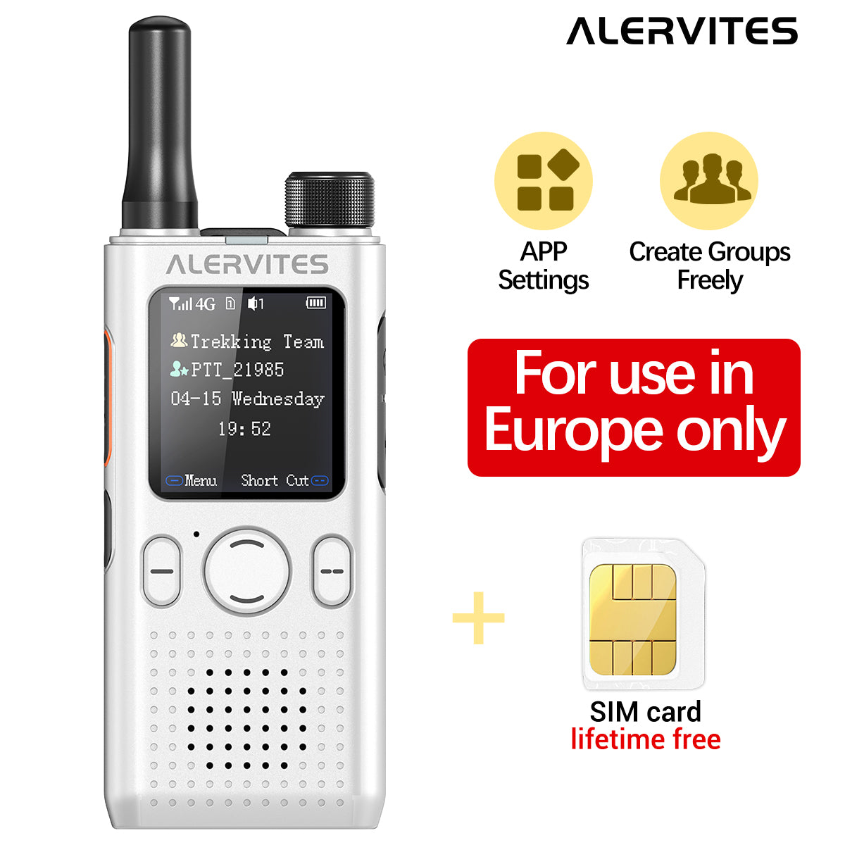 Baofeng AT1 POC Walkie Talkie Free Unlimited Data EU/US Worldwide Communication Phone Group Setting Portable 4G/5G Two Way Radio