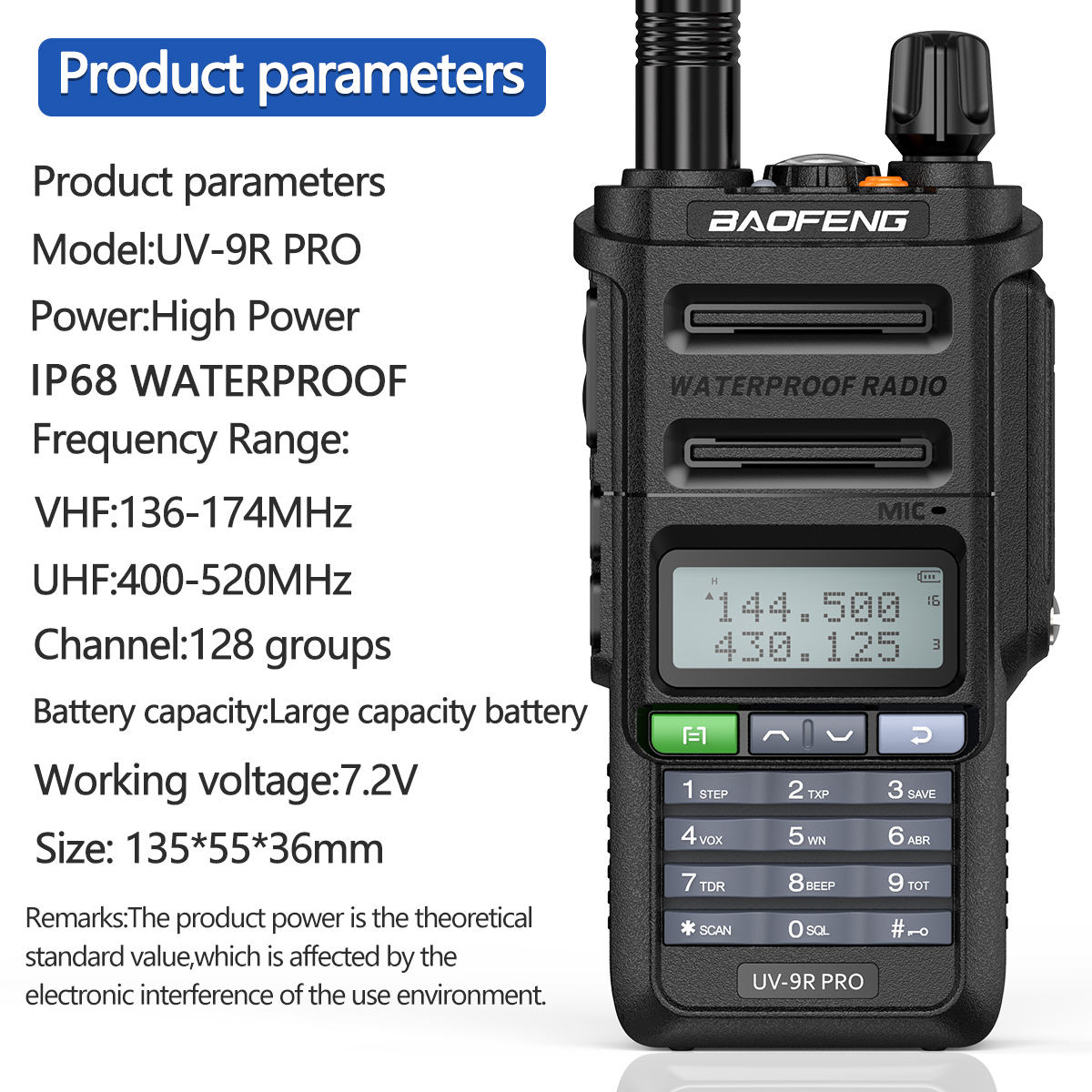Baofeng UV-9R PRO Air Band Walkie Talkie IP68 Waterproof Multi Band Wireless Copy Frequency AM FM DTMF Long Range Two Way Radio