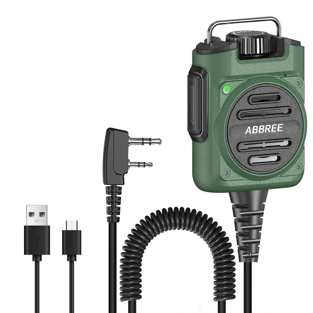 ABBREE AR-158 Rechargeable Walkie Talkie Microphone Speaker Volume Adjust Type-C Charging for Baofeng UV 5R MINI Quansheng UV K5