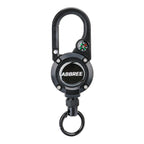 ABBREE Retractable Heavy Duty Pull Reel Carabiner Key Chains Strong Steel Wire Rope Buckle Outdoor Microphone Hanger Climbing