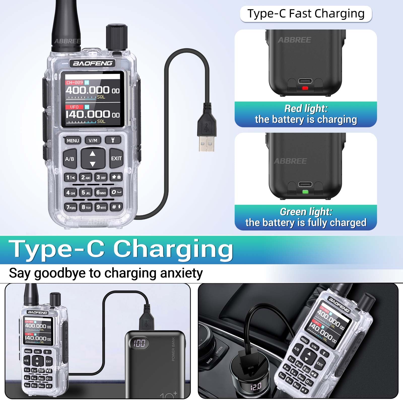 BAOFENG MINI 5 New Upgrade Walkie Talkie Wireless Copy Frequency 2200mAh Battery Bluetooth APP Programming UV-5R Mini Ham Radio