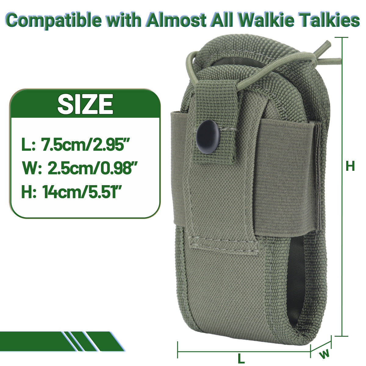 Tactical Walkie Talkie Pouch Oxford Molle Radio Pouch Holder Pocket Portable Outdoor Hunting Sports Waist Bag Interphone Holster