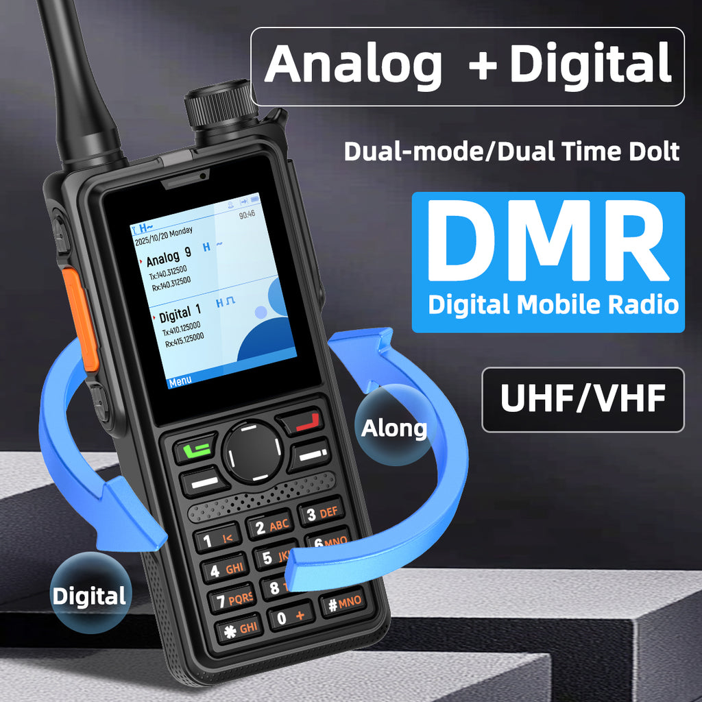 AIRITON AI-881 DMR Walkie Talkie IP67 Waterproof 10W High Power Dual Time Slot Large Color Screen VOX Two Way Radio