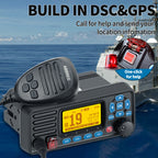 ABBREE AR-509MG Marine Radio VHF 25W with GPS Waterproof IP67 DCS Call USA/INT/CAN Marine Radio Channels Fixed Mount For Boats